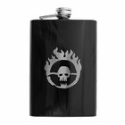 8oz Skull Branding Black Flask