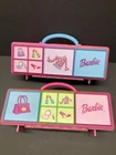 Two Tara Toy Barbie Doll Accessory Case Pink Plastic Storage 9" Vintage 1999