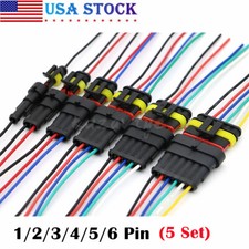 1/2/3/4/5/6 Pin/Wire Waterproof Plug Connector Male/Female Electrical Car Sealed