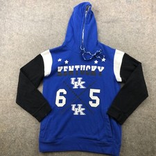 Kentucky Wildcats Hoodie Mens Medium Blue Graphic Fleece Logo Pockets