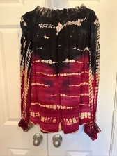 Gypsy Sz M On Off Shoulder Pullover Top LS WO...