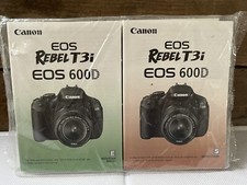 Canon EOS Rebel T3i 600D Instruction Manual English/Spanish New Sealed