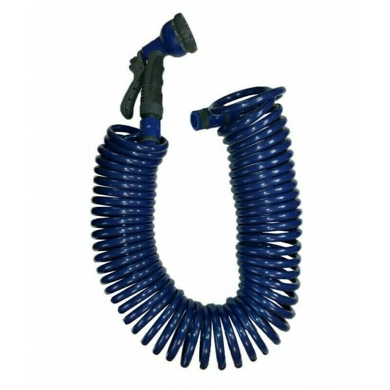 Manguera espiral equipada 15 metros pistola multifunción