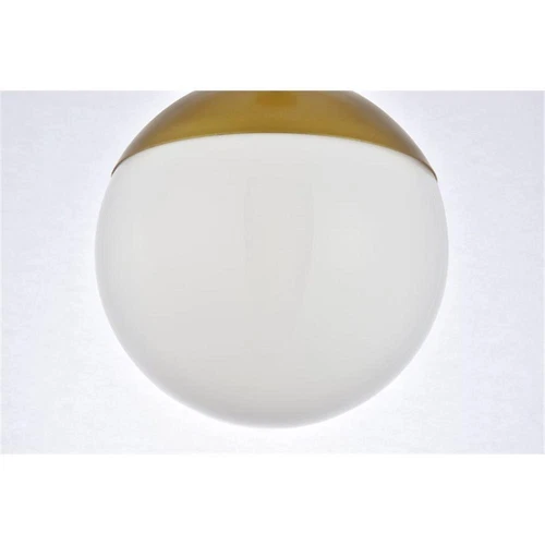 Living District Eclipse 1-Light Metal & Glass Pendant in Frosted White/Brass - Picture 5 of 6