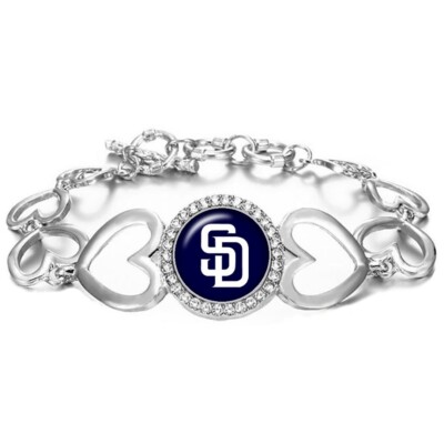 San Diego Padres Women's Silver Adjustable Heart Bracelet w Gift Pkg D27
