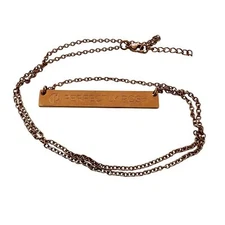 Perfectly Posh Rose Gold Tone Branded Bar Necklace