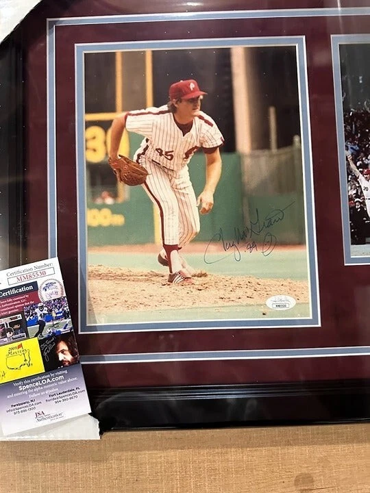 Tug McGraw signed autographed Philadelphia Phillies photo collage framed JSA - Image 2 of 4