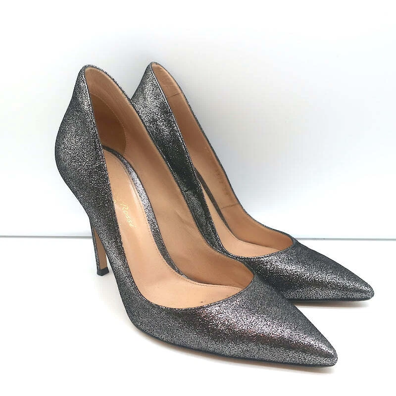 Zapatos de salón Gianvito Rossi Gianvito 105 gamuza metálica talla 39 punta tacones Foto 2 de 4