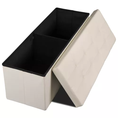 Folding Storage Ottoman Bench Foot Rest Foot Stool for Bedroom Entryway Indoor - Imagen 26 de 93