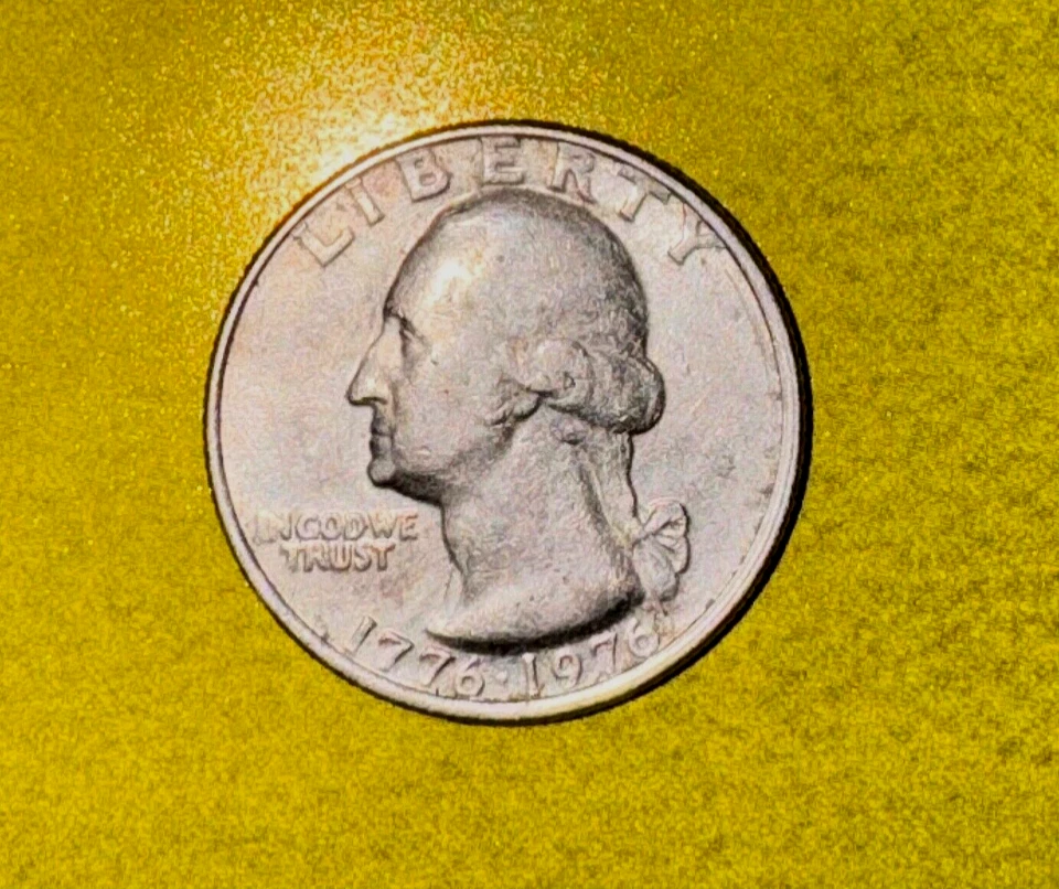 1776-1976 D США двухсотлетие четверть доллара, редкая заполненная новом знак обычный - Изображение 2 из 2