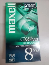 Maxell GX-Silver T-160 VHS Video Cassette 8 Hour Tape NEW SEALED !!