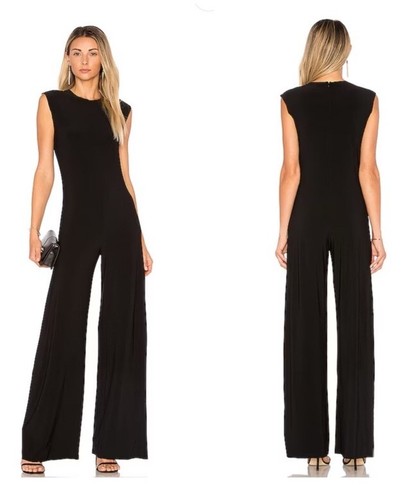 NORMA KAMALI Black Sleeveless Stretch Jumpsuit, Size SMALL - Picture 2 of 12