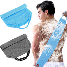 2Pcs Exfoliating Back Scrubber Nylon Shower Bath Exfoliator Extended Length Body