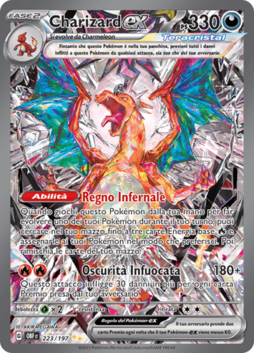 223-197 Charizard ex Teracristal Alternative Art OBF Ossidiana Infuocata ITA NM