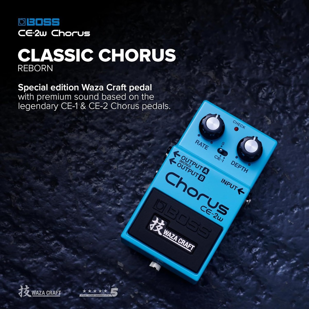 CE-2W Chorus 技 Waza Craft Series Specia… Boss CE-2W Waza Craft Chorus Pedal | Sweetwater