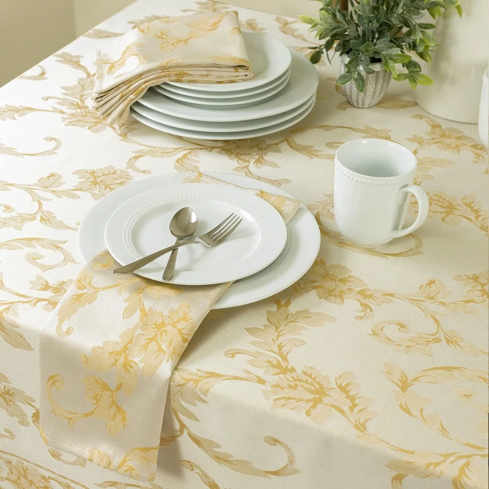 Mantel tejido de tela damasco para fiesta diaria ocasiones especiales mantel Foto 3 de 4