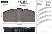 Bremsbelagsatz, Scheibenbremse Optipack Valeo 882284
