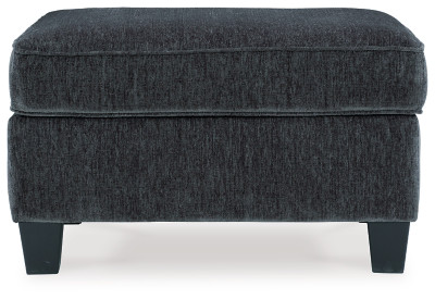 Signature Design by Ashley Contemporary Abinger Ottoman Chenille Smoke - Picture 2 of 6