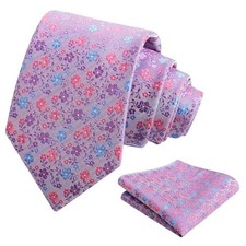 Mens 3.15inches Exquisite Floral Tie with Small Flower D142-lavender blue