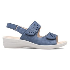Softlites Womens Sandals Blue Adults Ladies Wedge Easy Fasten Gripped SIZE