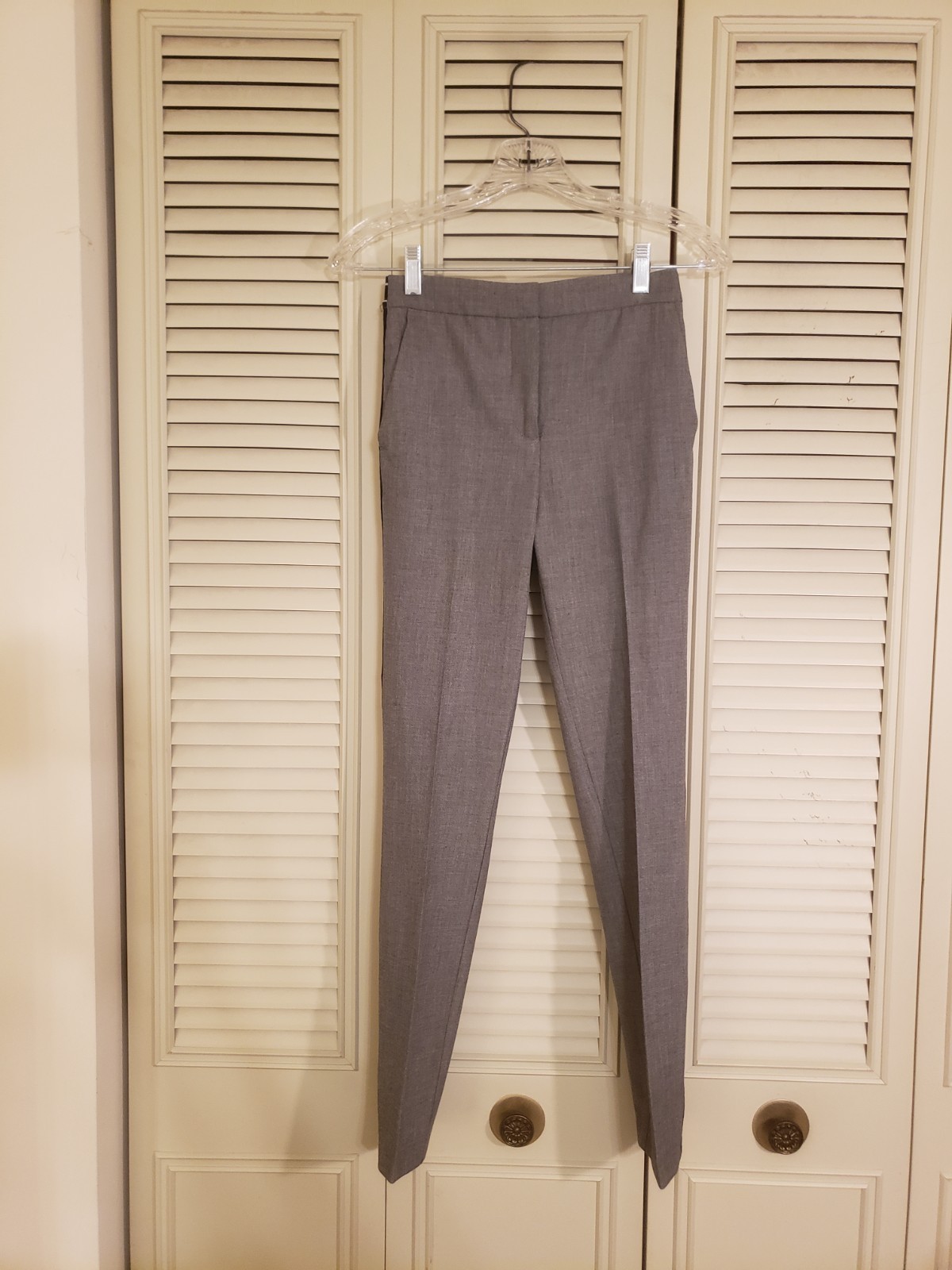 Zara Basic Gray Cropped Pants with Side Stripes B… - image 1