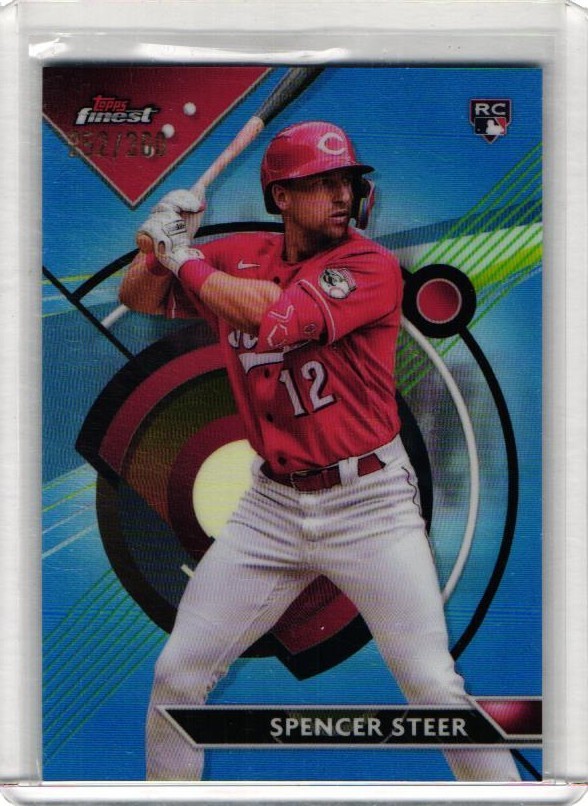 2023 Finest Spencer Steer RC Sky Blue Refractor Rookie /300 Reds