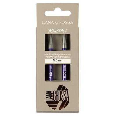 Wolle Kreativ! Lana Grossa - Nadelspitzen Vario Aluminium Rainbow kurz 6,0 