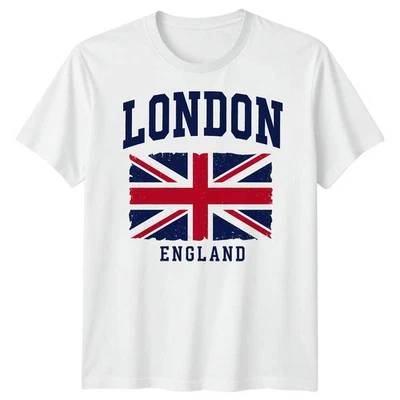 London England Union Jack T-Shirt Souvenir Great Britain Flag Men & Women Tee