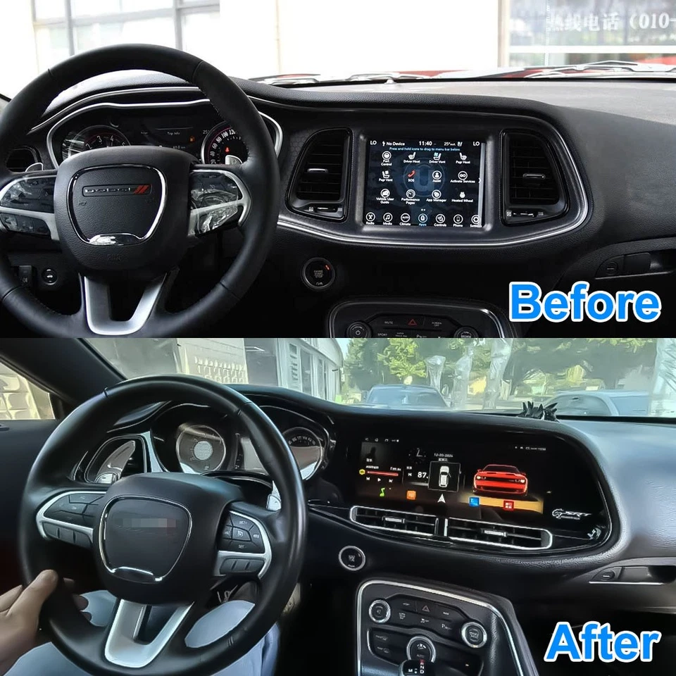 12.3"Car Radio For Dodge Challenger Charger SRT Hellcat 2010-2023 CarPlay GPS FM - Image 3 of 4