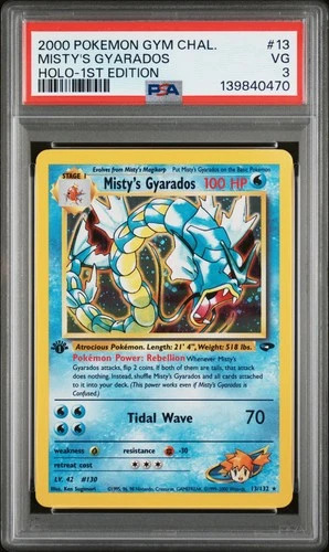 2000 POKEMON GYM CHALLENGE HOLO-1ST EDITION #13 MISTY'S GYARADOS PSA 3