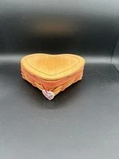 ❤️ Longaberger 1999 Love Letters Sweetheart Basket w/ Lid, Tie-On & Protector