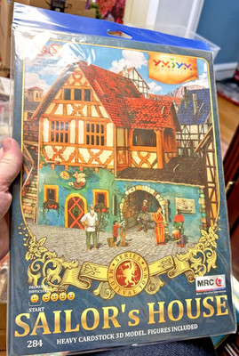 Russian mini Tudor Sailor's doll house Medieval Scenery 3D Cardboard Model Kit