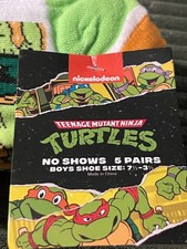 Boys TMNT no-show socks size 7 -3 2 packs of 5 pairs