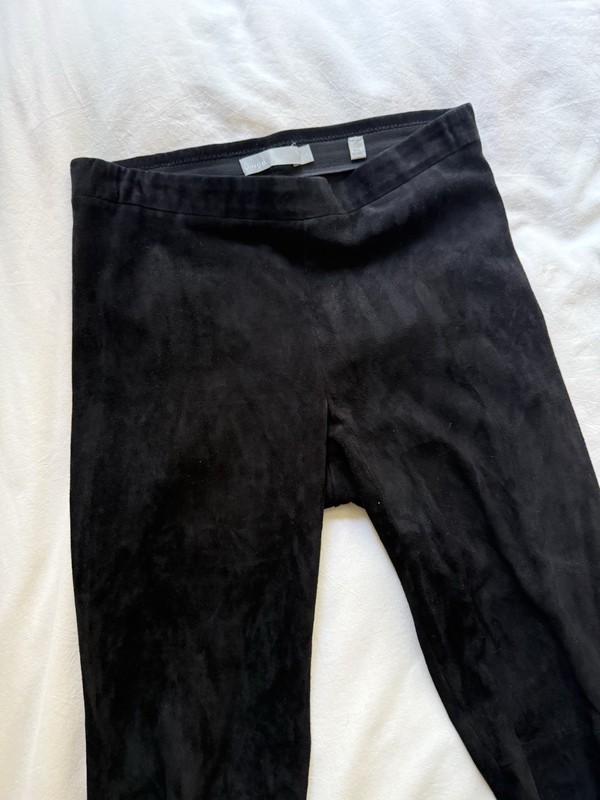 Women’s Small Vince Nubuck Leather Skinny Leggings Pants Ankle Zip Lamb
