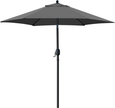 Table Market Umbrella UV Protection Aluminum Garden Backyard Adult Grey 7.5' New