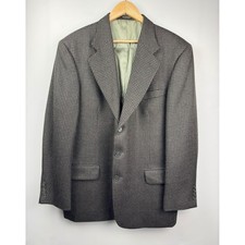 Vintage Oscar de la Renta 100 Wool Blazer Men's 44R Large Brown Smooth Woven