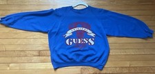 Vintage Blue Guess Sweatshirt Made In USA Womens Medium