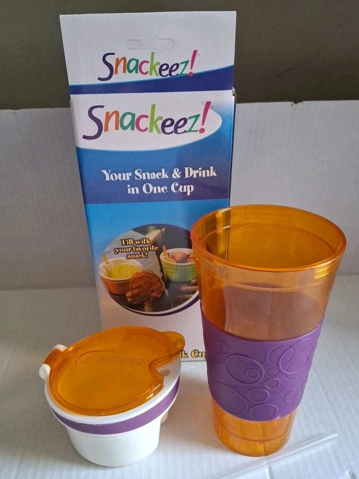 Snackeez 2-in-1- Orange/Purple With Straw - Image 4 of 4