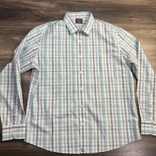 UNTUCKit Shirt Mens XL Blue Plaid Casual Button Up Long Sleeve