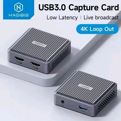 Hagibis 4K HDMI-Compatible Video Capture Card | Loop Out for Game Stream Grabber