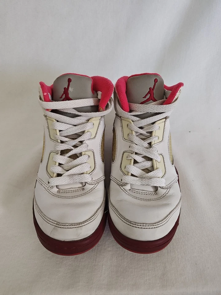 Niños Jóvenes Nike Air Jordan V 5 Retro Blanco Legado Rojo Escarlata Fuego Zapatos 1.5Y Foto 2 de 4