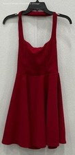 Fashion Nova Women's Red Alena Halter Mini Dress XS New Trendy Stylish Outfit