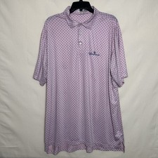 Peter Millar Summer Comfort Golf Polo Shirt Men  s Large Pink Skull Pattern