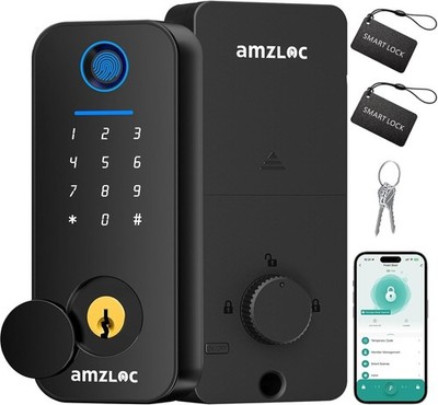 Smart Deadbolt Door Lock with Keypad:Amzloc Fingerprint Keyless Entry New