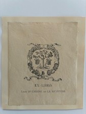 Ex-libris DUCHESNE de LA ICOTIERE Léon, D1496, 65x60mm, 19th century