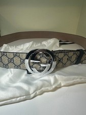 gucci belt blue canvas mono