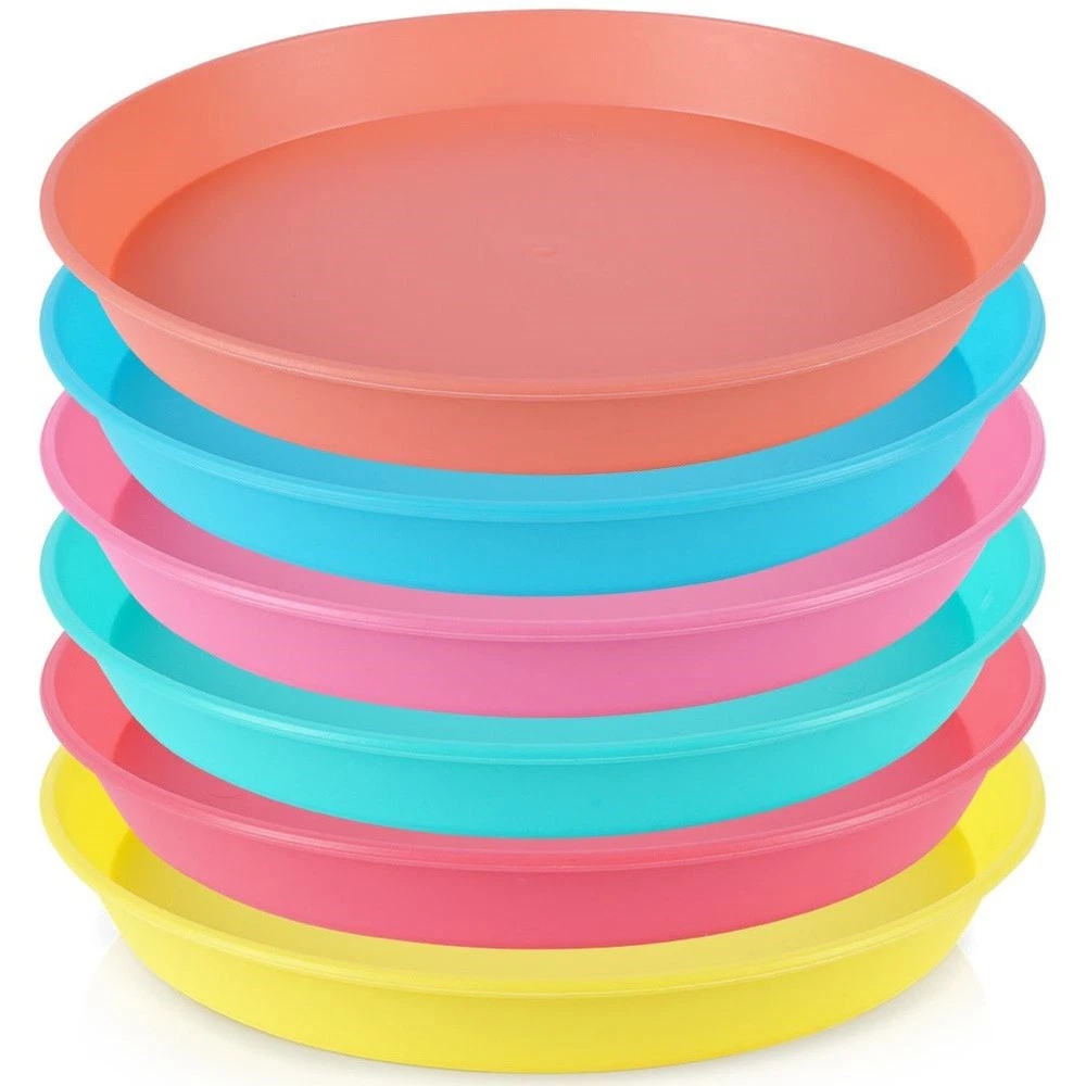 Lot De 4 Assiettes Plates En Plastique Déco Florale LBP/MAGNET, Multicouleur, Occasion