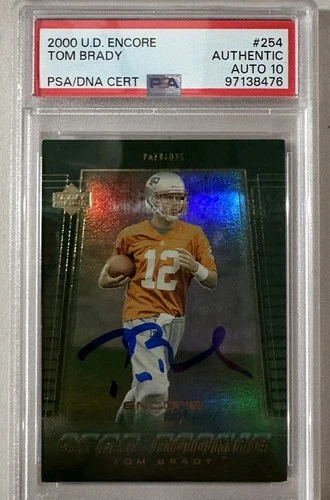 2000 Upper Deck Encore Star Rookie Tom Brady #254 Patriots Auto PSA/DNA