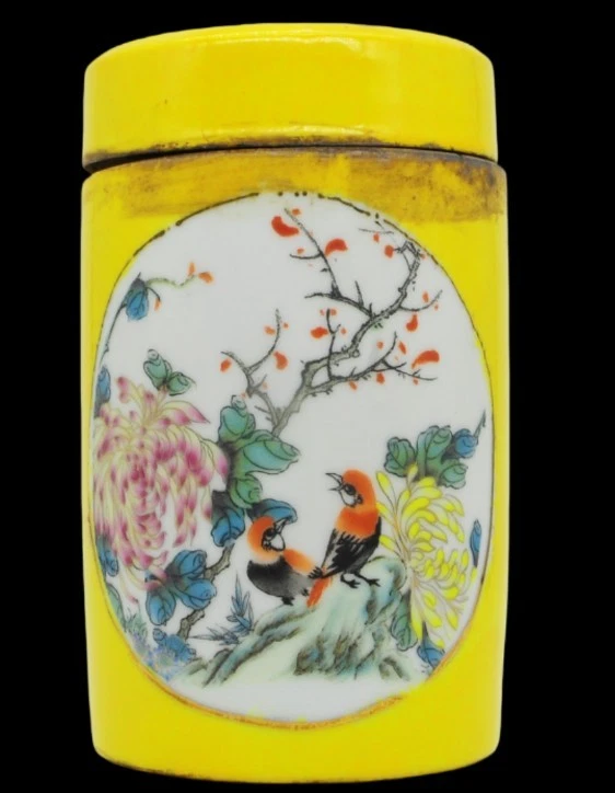 陶瓷古董中国盆黄色| eBay