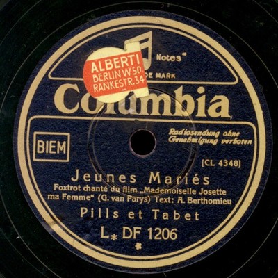 PILLS ET TABET Jeunes Mariés / Nous serons ....  Chanson  Schellackplatte S9213